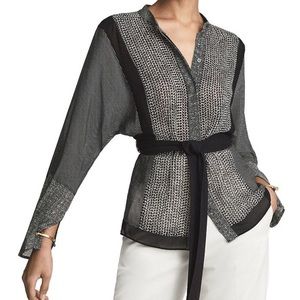 Reiss Kyria Mixed Print Blouse